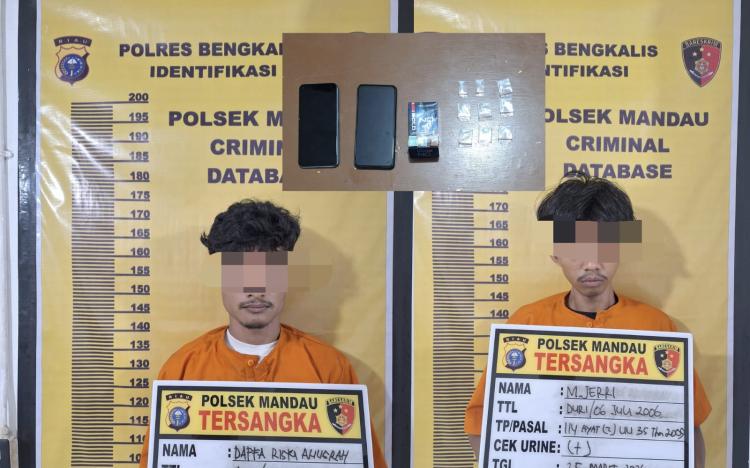 Bukti Kepedulian Bersama Perangi Narkoba, Polsek Mandau Amankan Dua Pemuda